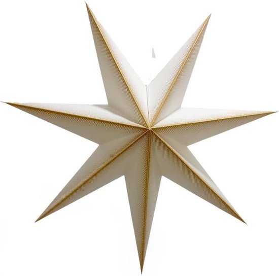Floz Design kleine kerstster - papieren ster - wit met goud glitter - 25 cm - fairtrade