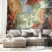 Fotobehangkoning - Behang - Vliesbehang - Fotobehang Kleurrijke Muur - Kunst - 400 x 280 cm