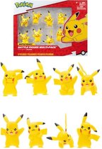 Bandai - Pokémon - 8 Battle-figuren - Pakket van 8 Pikachu-figuren - JW2604