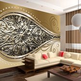 Fotobehangkoning - Behang - Vliesbehang - Fotobehang - Golden eye - Goud - Gouden Kunst - 200 x 140 cm