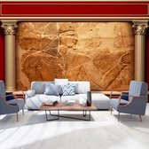 Fotobehangkoning - Behang - Vliesbehang - Fotobehang Egyptische Hiërogliefen - Egyptian Walls - 250 x 175 cm