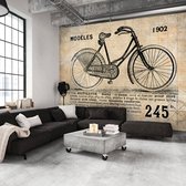 Fotobehangkoning - Behang - Vliesbehang - Fotobehang Retro Fiets - 250 x 175 cm