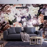 Fotobehangkoning - Behang - Vliesbehang - Fotobehang - Flowery Paradise - Bloemen - Bloementuin - Rozen - Pioenrozen - 250 x 175 cm