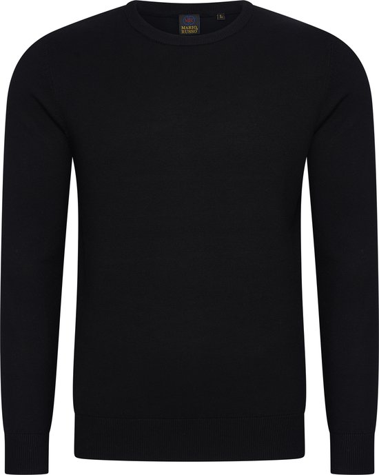Mario Russo Ronde Hals Pullover - Trui Heren - Sweater Heren - Zwart - XL