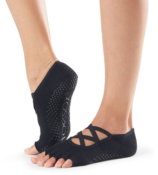 ToeSox Elle - Antislip Sokken - Open Tenen - Zwart van ToeSox — afbeelding 3