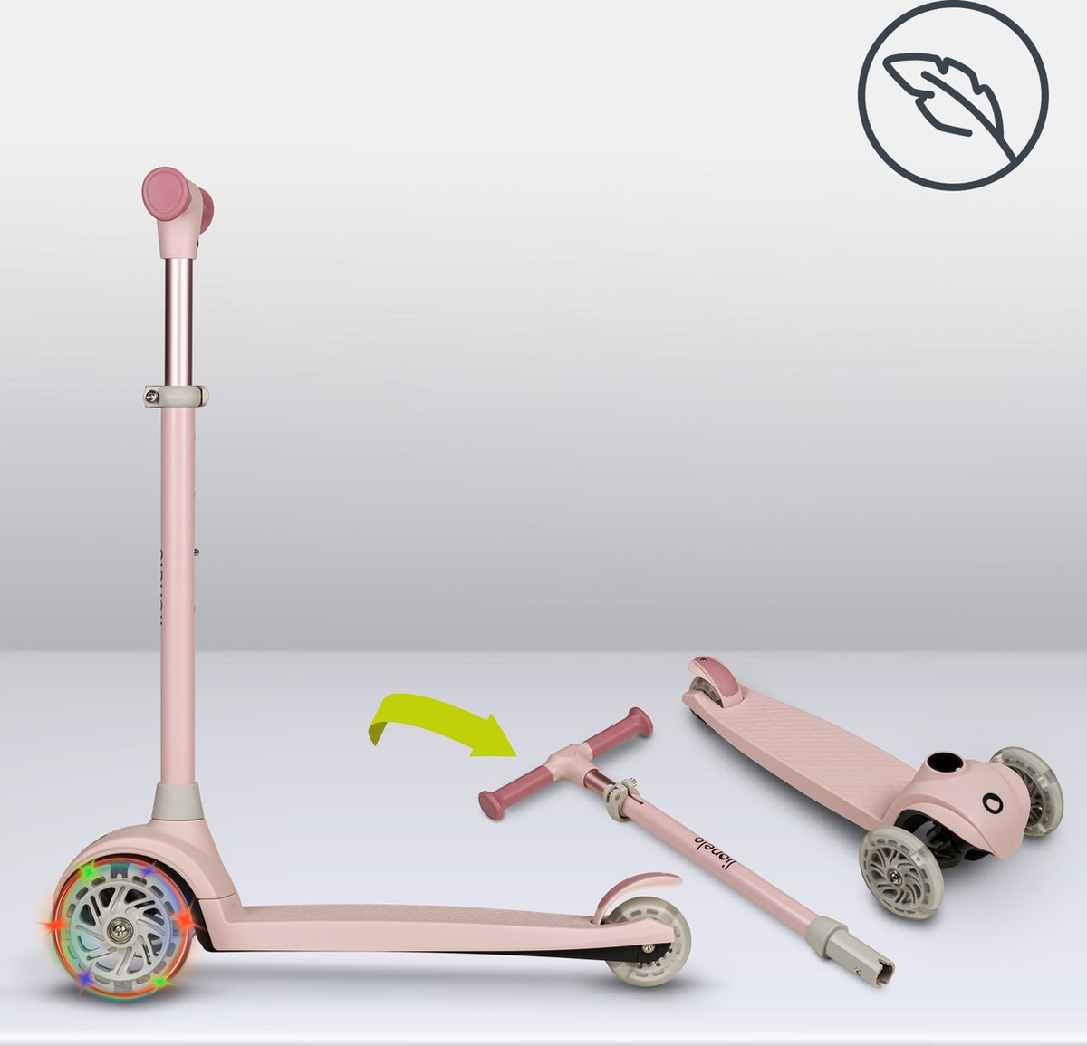 Lionelo Jessy Kinderstep - step 3 wielen - leeftijdsgroep 3+ - max 50kg - LED verlichting in de wielen - hoogte verstelbaar 65-70-75-80 cm — afbeelding 13
