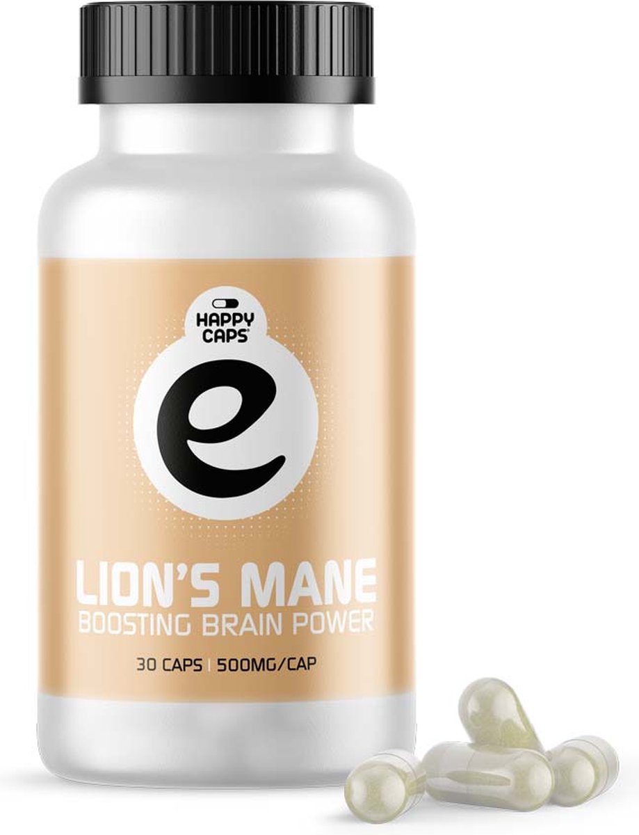 Goedkoopste Happy Caps - Lion's Mane - Mental Health - Mentale Gezondheid - Mushrooms - 30 caps