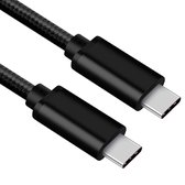 Câble USB C | C à C | Veste en nylon | Noir | 3 mètres | Allteq