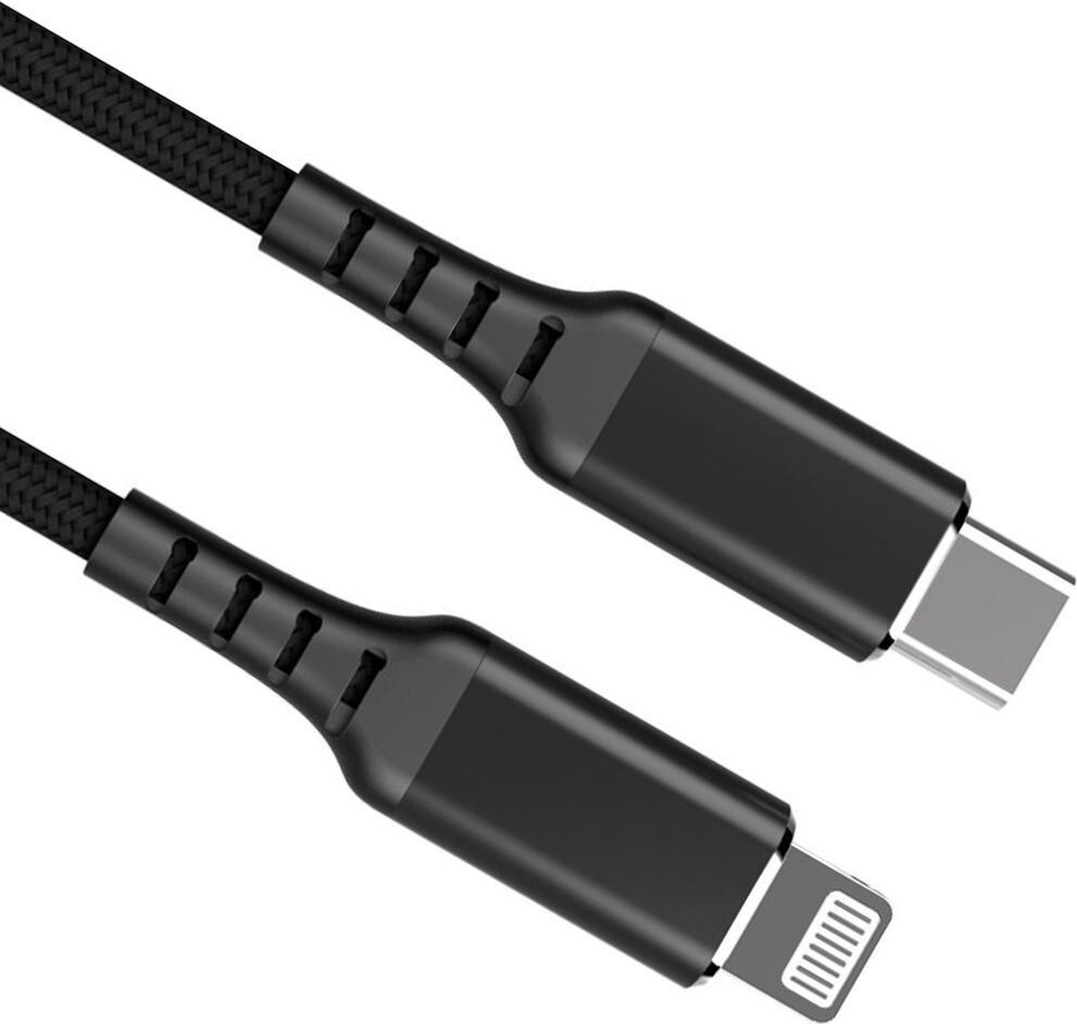 USB C naar Lightning kabel | Laadsnelheid 5V / 3A / 15 watt | USB 2.0 | 480 Mb/s | Male to male | MFI-gecertificeerd | Zwart | 3 meter | Allteq