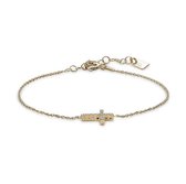 Twice As Nice Armband in verguld zilver, kruisje in zirkonia  16 cm+3 cm