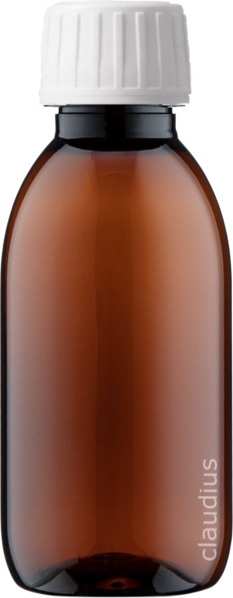 Lege Plastic Fles 250 ml PET Amber bruin - met witte verzegeldop - set van 10 stuks - navulbaar - leeg