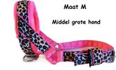 Gentle leader - Zwart - Gevoerd - Maat M - Neon roze - Panter print - Antitrek hoofdhalster hond - Hoofdhalster hond - Antitrek hond - Trainingshalsband