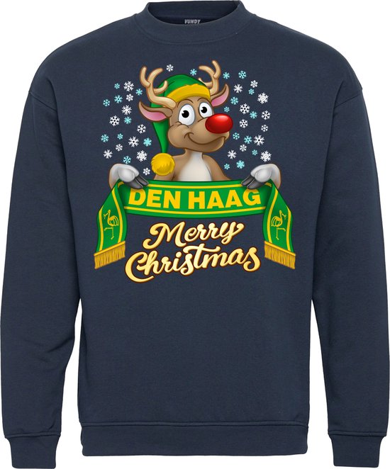 Kersttrui Den Haag | Foute Kersttrui Dames Heren | Kerstcadeau | ADO Den Haag supporter | Navy | maat 152/164