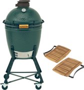 Big Green Egg Medium - met onderstel en acacia zijplankjes