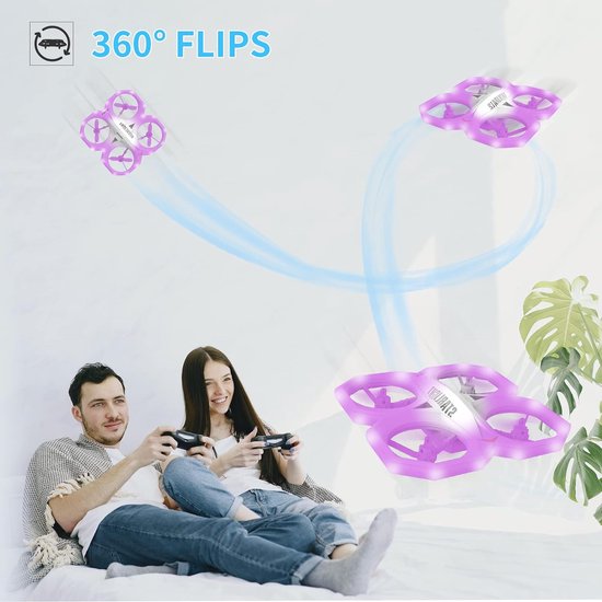 Drone with 720P HD Camera, Double Camera Drone, Mini Folding RC Quadricopter Drone, RC FPV Drones with WiFi Camera for Adults and Beginners and Kids, 3D Flip, 2 Batteries