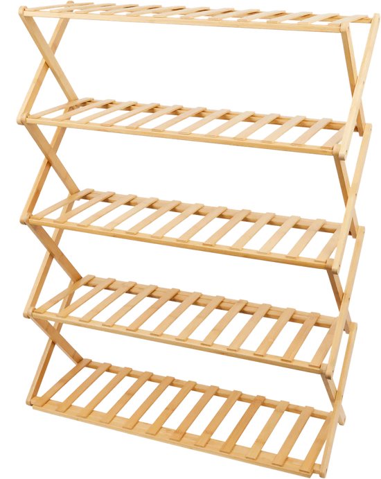 Opvouwbaar bamboe rek - 25 x 67 x 89 cm | bol