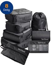 TenTravel Packing Cubes Set - 8-Delig - Koffer Organizer - Compression Travel Cubes - Backpack Cube