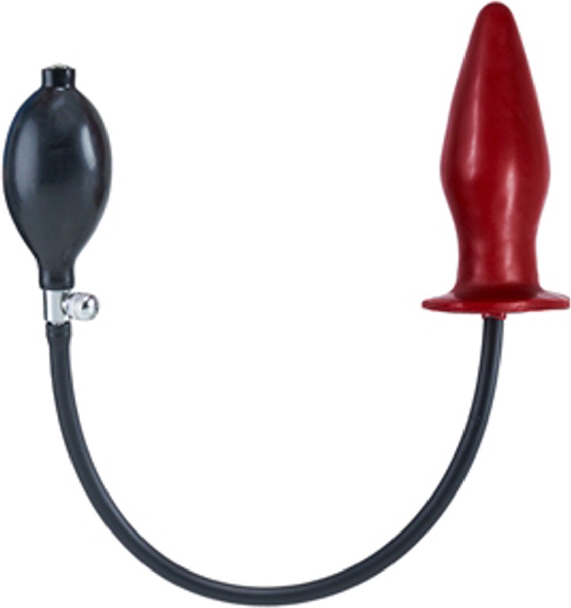 Opblaasbare butt plug harde kern - rood medium