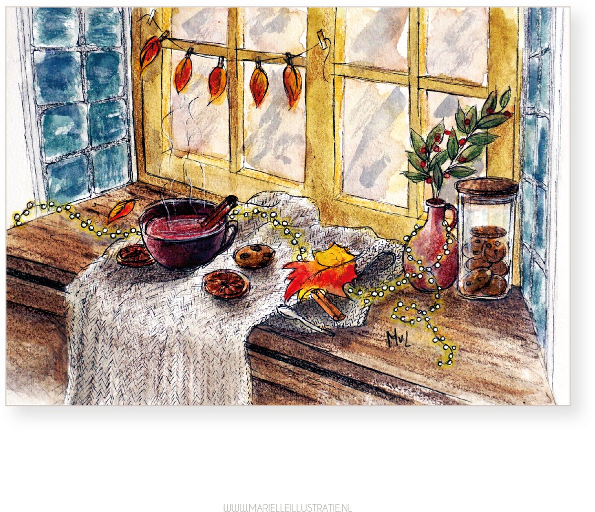 herfst, wenskaart 10x15cm
