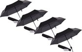 4x Automatische Stormparaplu - Paraplu – Automatisch, Opvouwbaar & Windproof tot 70 - 80 km p/u - Ø 95 cm - 7 panelen - Dubbele Laag - Zwart