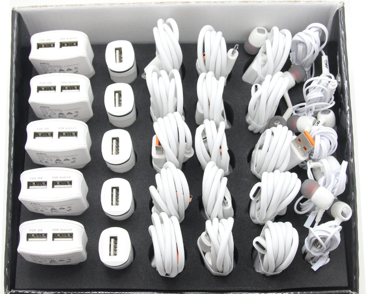 MG - Telefoon Accessoires - Telefoon Lader Set Met Oortjes