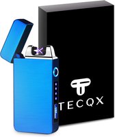 TECQX Elektrische Plasma Aansteker - USB oplaadbaar - Storm Bestendig - Vuurwerk en sigaretten aansteker - BBQ en Kaarsen - Blauw