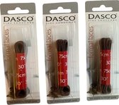 Golfpresentjes-Dasco-set 3 sets veters-bruin-schoenveters 75 cm-Dasco schoenveters
