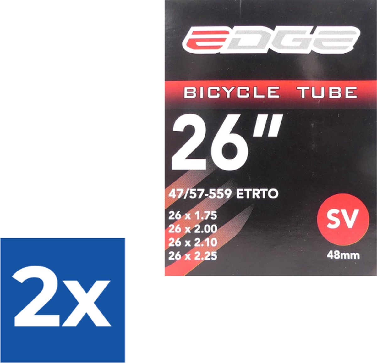 Binnenband Edge 26 (47/57-559) - SV48mm - Voordeelverpakking 2 stuks