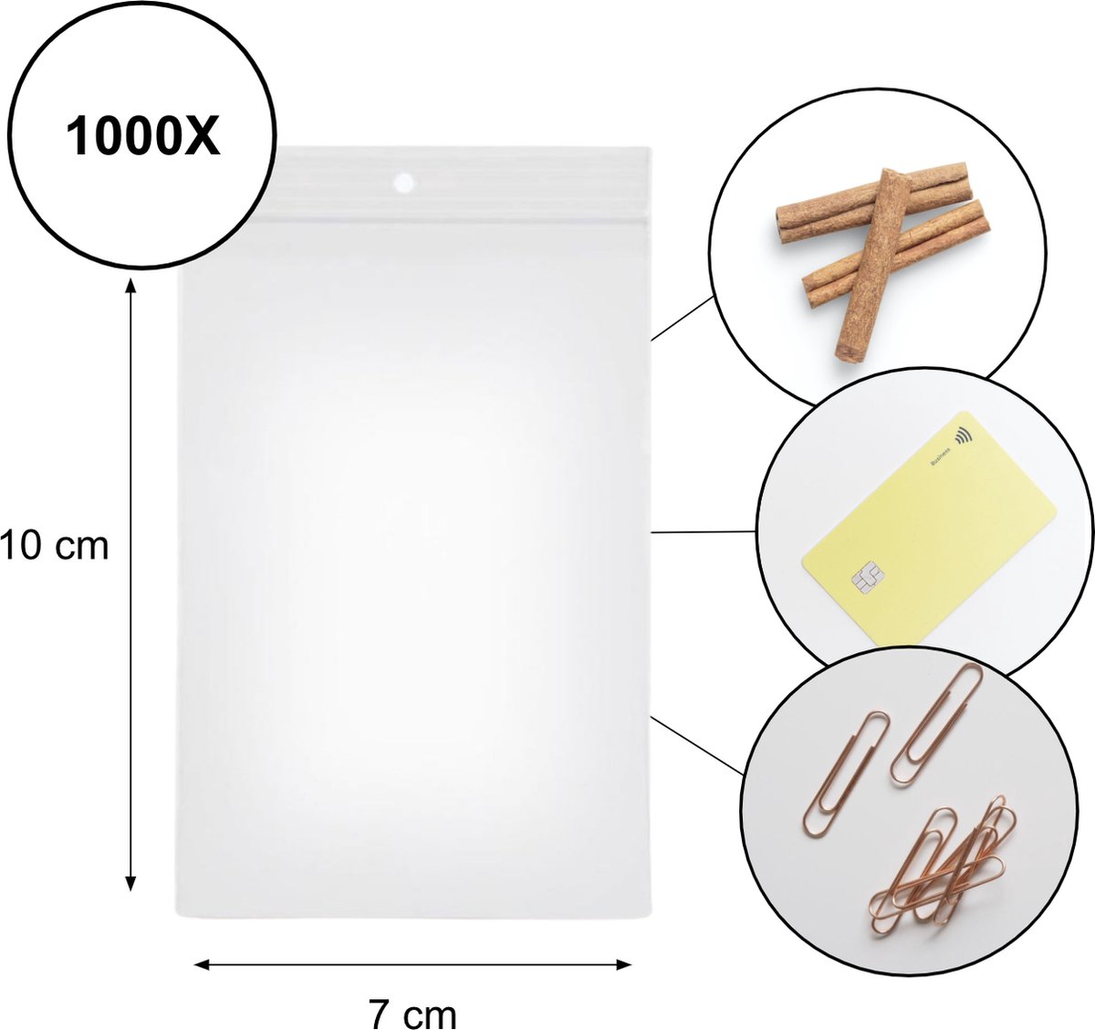 PD® - Gripzakjes - Gripzakjes 70 x 100 mm - 1000 stuks - EXTRA STERK - Diamond painting zakjes - Gripzakjes klein - Grip zakjes 1000 stuks - Transparant