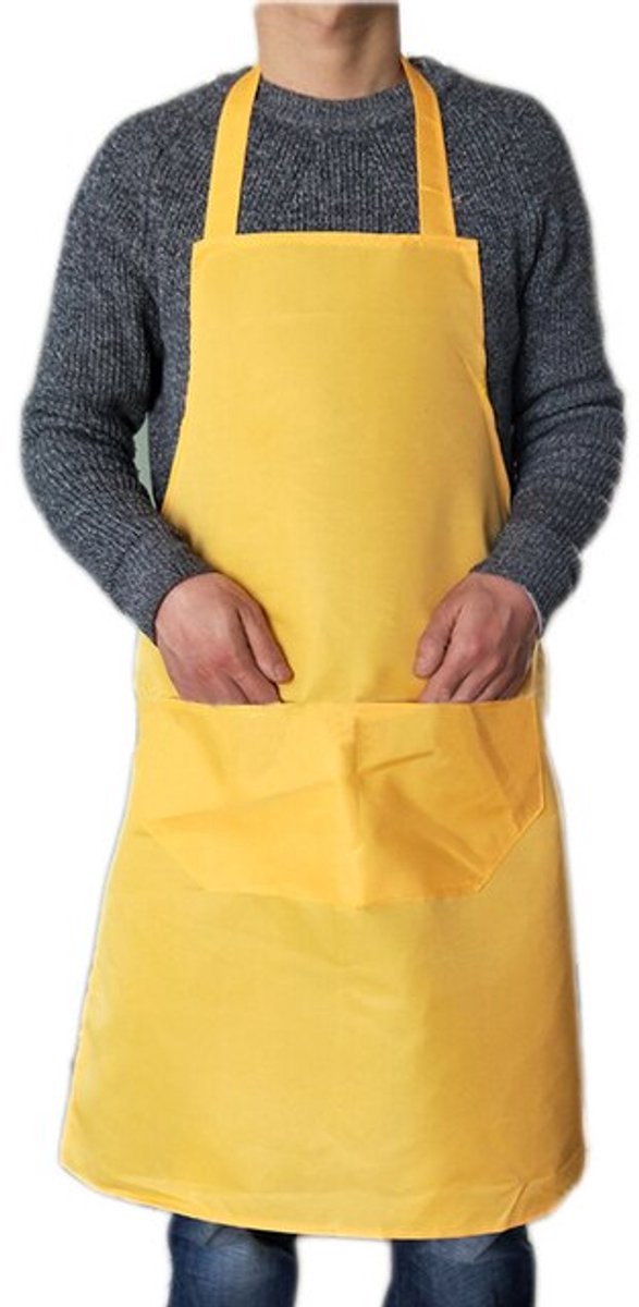 Gadgetpoint - Schort - Kookschort - Koken & Knutselen - Verfschort - Verven - One Size (Maximale omtrek 100cm) - Geel
