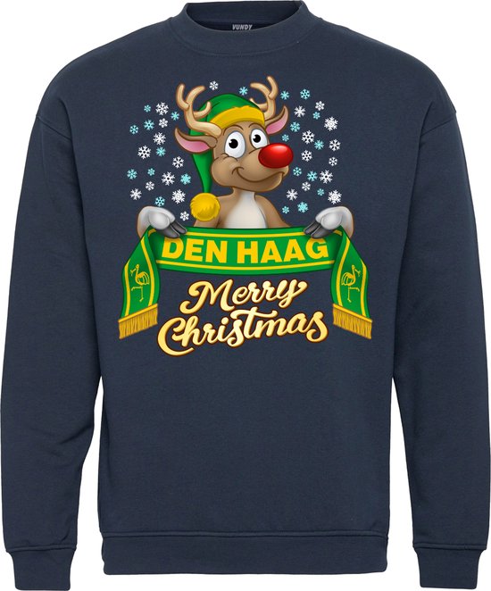Kersttrui Den Haag | Foute Kersttrui Dames Heren | Kerstcadeau | ADO Den Haag supporter | Navy | maat 116/128