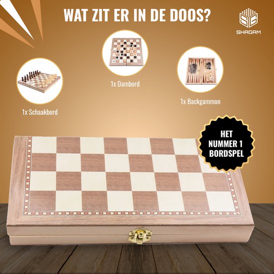 Chess set - magnetisch schaakbord - inklapbaar bord - 33x33 cm - speelgoed kopen? | Korting tot 55