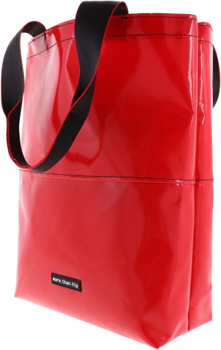 Shopper tas van gerecycled vrachtwagenzeil ‘Barcelona rood’ – Shopper dames zonder rits – Spatwaterdichte boodschappentassen – Duurzame en slijtvast werktas – Limited edition – Vintage look & feel