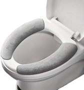 Livano Wc Bril Hoes - Toiletbril Cover - Toiletbril - Wc Deksel - Wasbaar - Verwarmde Wc Bril - (Niet Elektrisch) - Zacht - Grijs - Kat