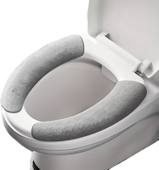 Livano Wc Bril Hoes - Toiletbril Cover - Toiletbril - Wc Deksel - Wasbaar - Verwarmde Wc Bril - (Niet Elektrisch) - Zacht - Grijs - Kat