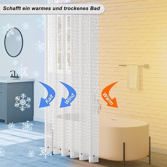 Colorful Star Douchegordijn zonder haak met klikbare stoffen voering, wafelweefsel zwaar belastbare dikke douchegordijnen met gaas bovenvenster, hotelstijl waterdichte badkamergordijnset, 182 x 180 cm Colorful Star Douchegordijn zonder haak met klikbare stoffen voering, wafelweefsel zwaar belastbare dikke douchegordijnen met gaas bovenvenster, hotelstijl waterdichte badkamergordijnset, 182 x 180 cm
