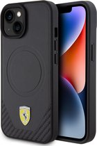 Ferrari Carbon Bottom Back Case (MagSafe Compatible) - Geschikt voor Apple iPhone 15 Plus (6.7