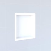 Saniclass Hide inbouwnis badkamer - 30x30x10cm - RVS met flens wit