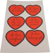 Joy in my Heart - Affirmatiestickers - complimentenstickers - jezelf liefhebben - zelfvertrouwen - Textielstickers 6 stuks van 60 mm Type 1