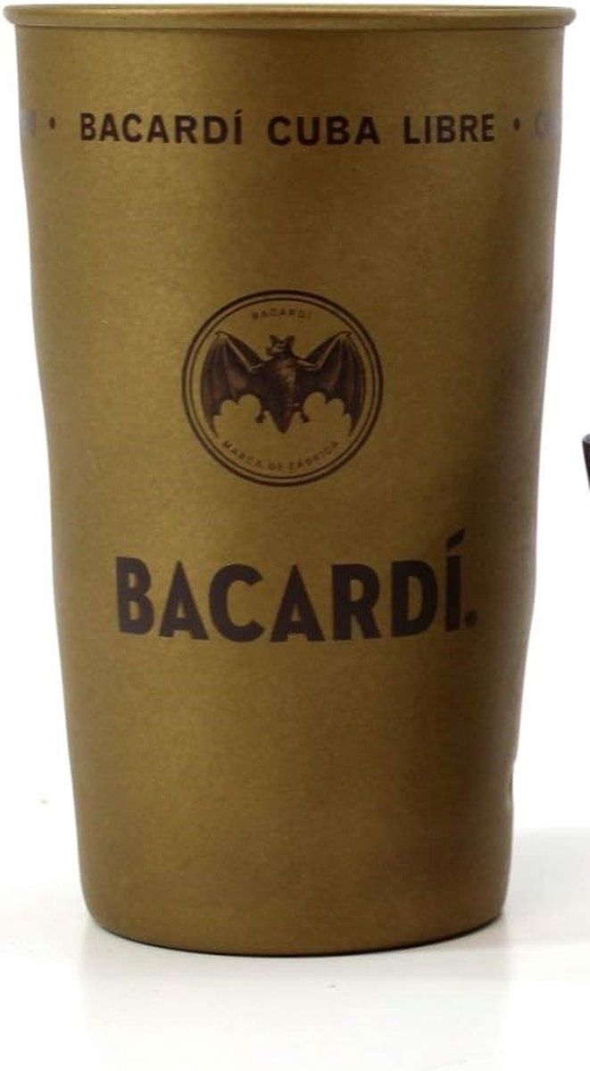 Bacardi Rum Gold beker set van 2 Cuba Libre metalen cup - Bacardi