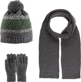 Kitti 3-Delig Winter Set | Muts met Fleecevoering - Sjaal - Handschoenen | 9-15 Jaar Jongens | K23180-09-03 | 004