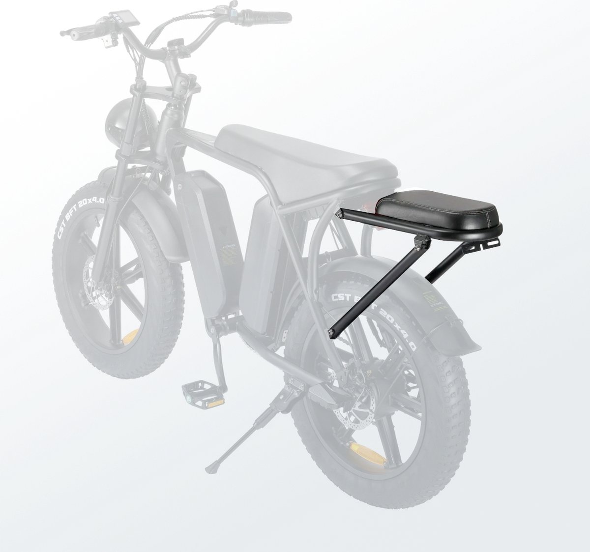 Ouxi V8 - Crossboss - Fatbike Achterzitje - Veilige bevestiging - Comfortabele zitting - Eenvoudige montage