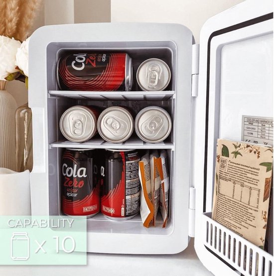 Kleine Koelkast - 10L Koelkast, Mini Koelkast 12V/220V, Koeling en Verwarming Functies, Minikoelkasten Voor Kamers, Auto Koelkast, Mini Cosmetische Koelkast, Skincare Fridge — afbeelding 5