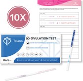 Telano Ovulatietest 10 stuks Dipstick Extra Gevoelig - Met Zwangerschapstest strip - Ovulatiekalender