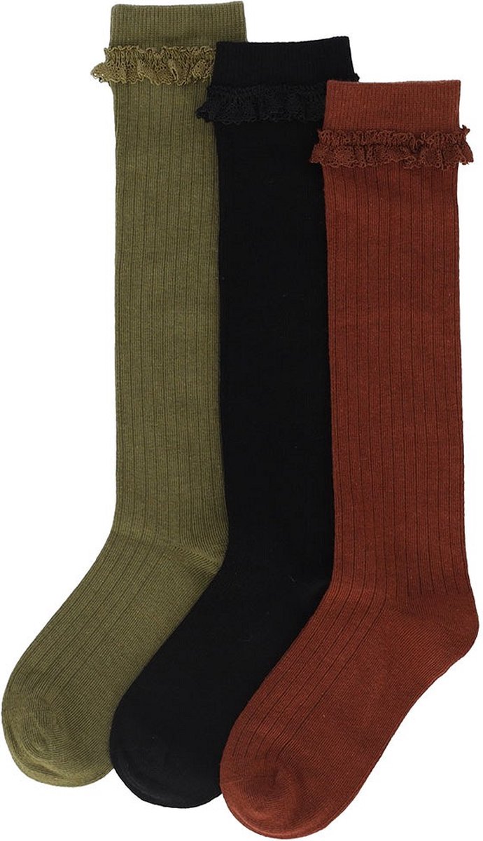 iN ControL 3pack kniekousen RUFFLE maat 35/38