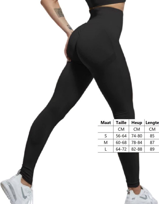 Sportlegging Dames - Sportbroek - Sportkleding - Yoga legging - Butt Lift - Hoge Taille - Hardloopbroek - Push Up- Tiktok - Fitness - Maat L - Intra Living