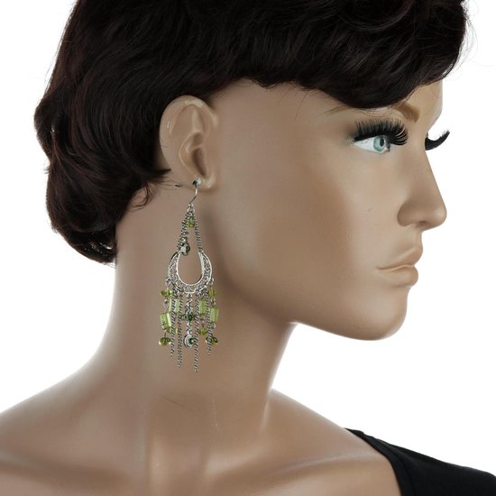 Boucles d'oreilles Behave longues vertes