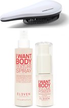 Eleven Australia - I Want Body - Texture spray + Volume Powder + KG Ontwarborstel - Volume Set