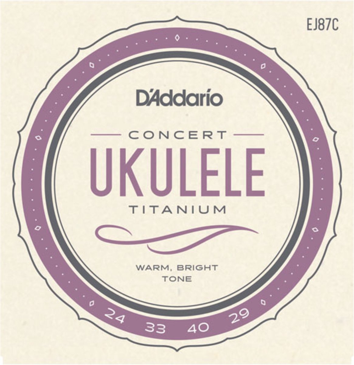 D'Addario Ukulele snaren EJ87C Concert Titanium 25-33-40-29 - Snaren