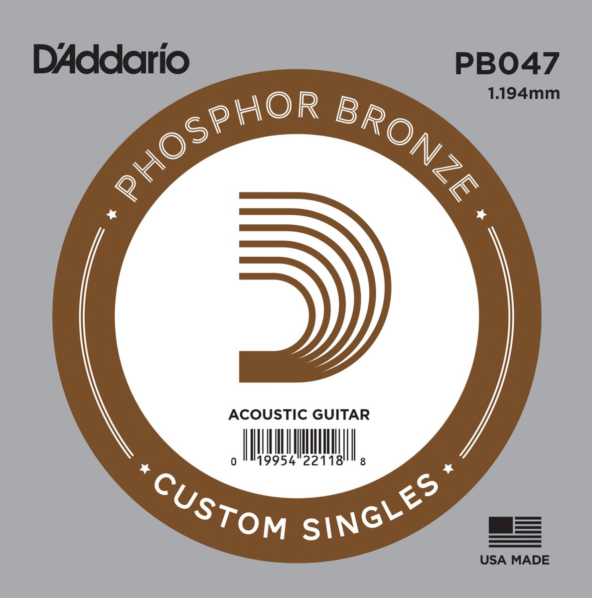 D'Addario enkele snaar PB047 Phosphor Bronze - Enkele snaar voor gitaar
